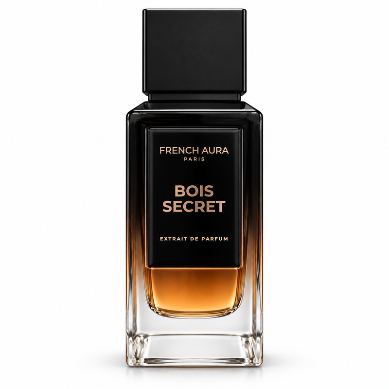 Bois Secret — fond blanc, format carré