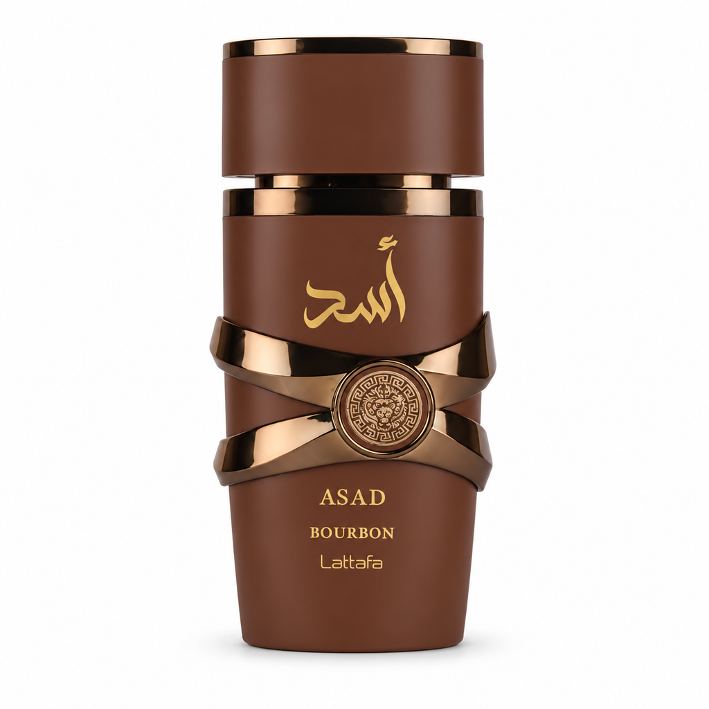 Asad Bourbon — flacon sur fond blanc