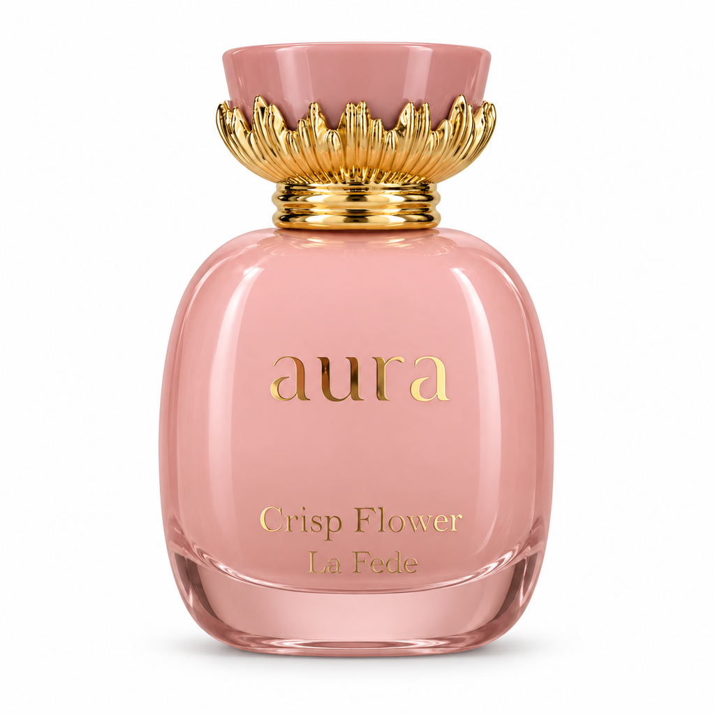 Aura — Crisp Flower — flacon sur fond blanc