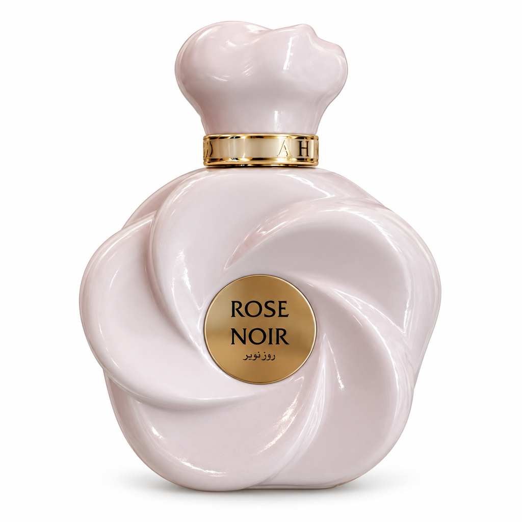 Rose Noir — flacon sur fond blanc