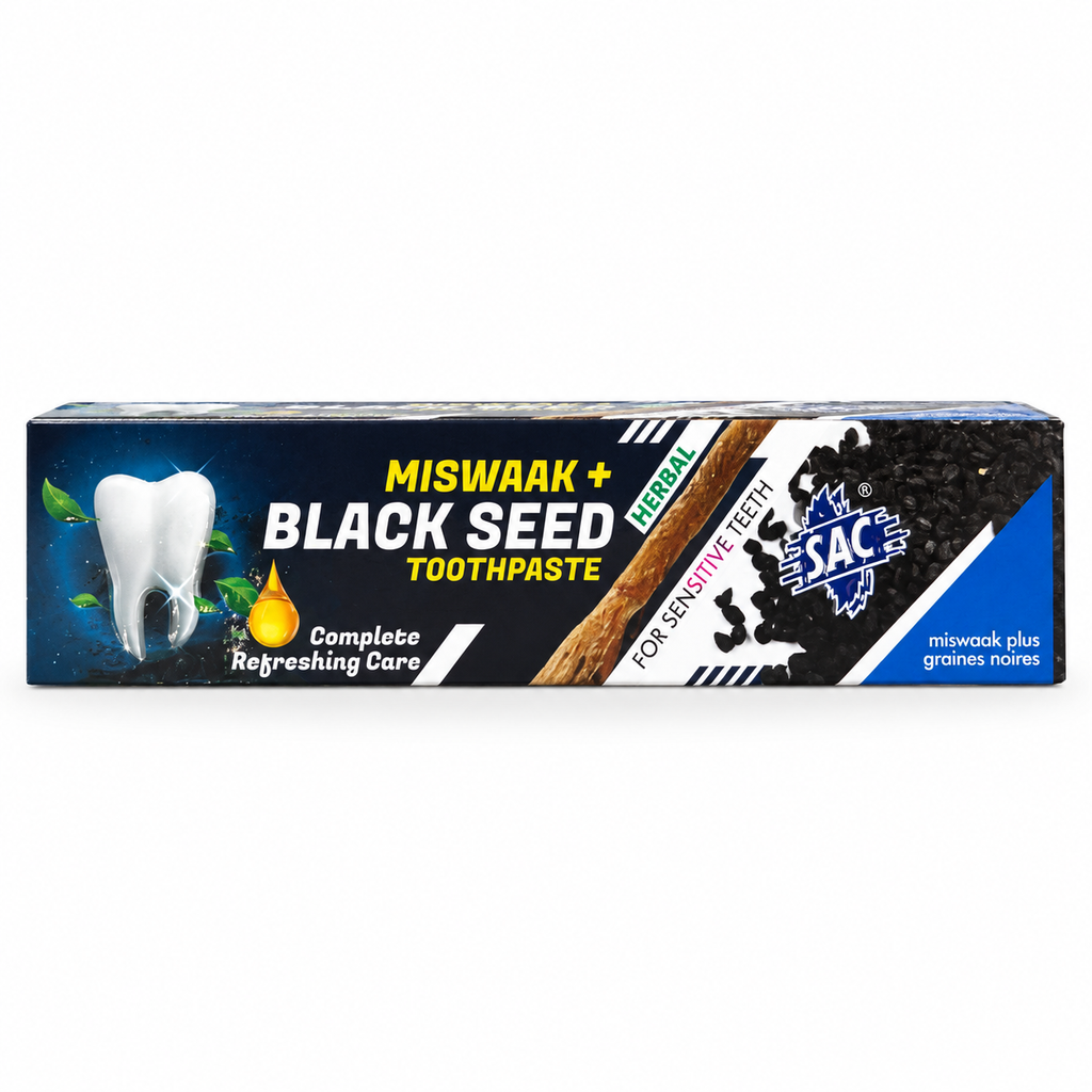 Dentifrice Miswaak + Black Seed — produit sur fond blanc